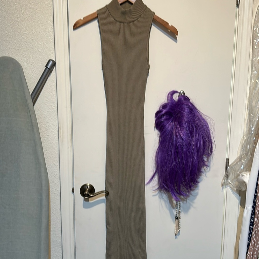 Zara maxi mock turtle neck dress